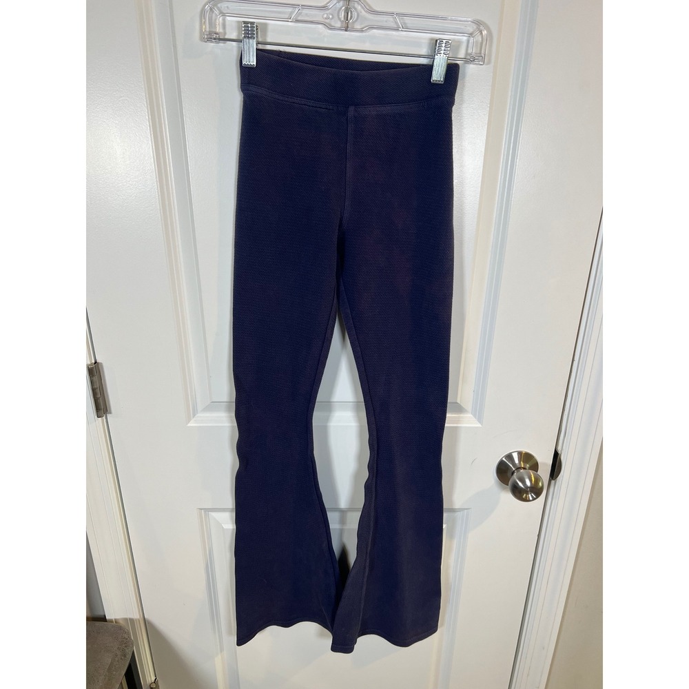 OFFLINE by Aerie Womens Flare Leggings Ribbed Knit Navy Blue XS